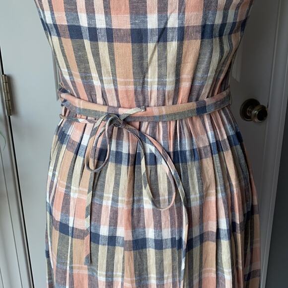 GAL MEETS GLAM COLLECTION Peyton Belted Button Up Plaid Sundress Size 2 NWT - Picture 7 of 15